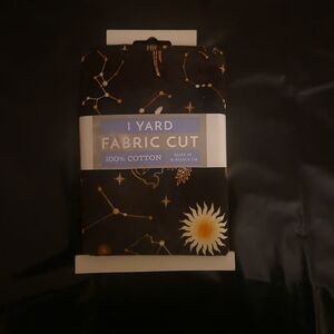 Zodiacs Print Black  & Gold 100% Cotton Fabric Cut